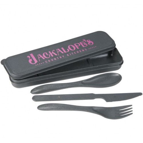 SET DE CUBIERTOS DE FIBRA DE BAMBU