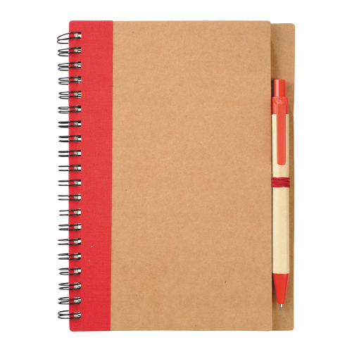 Cuaderno de espiral ecológico con bolígrafo